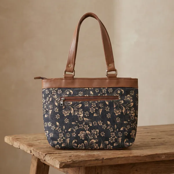 Brown_Floral_Print_Tote_Bag_For_Women