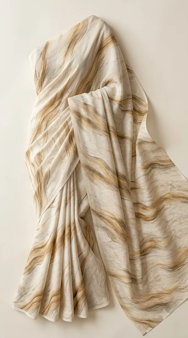 Cream_Printed_Saree_For_Women