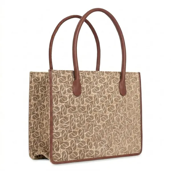 Brown_Fabric_Patterned_Tote_Bag_For_Women