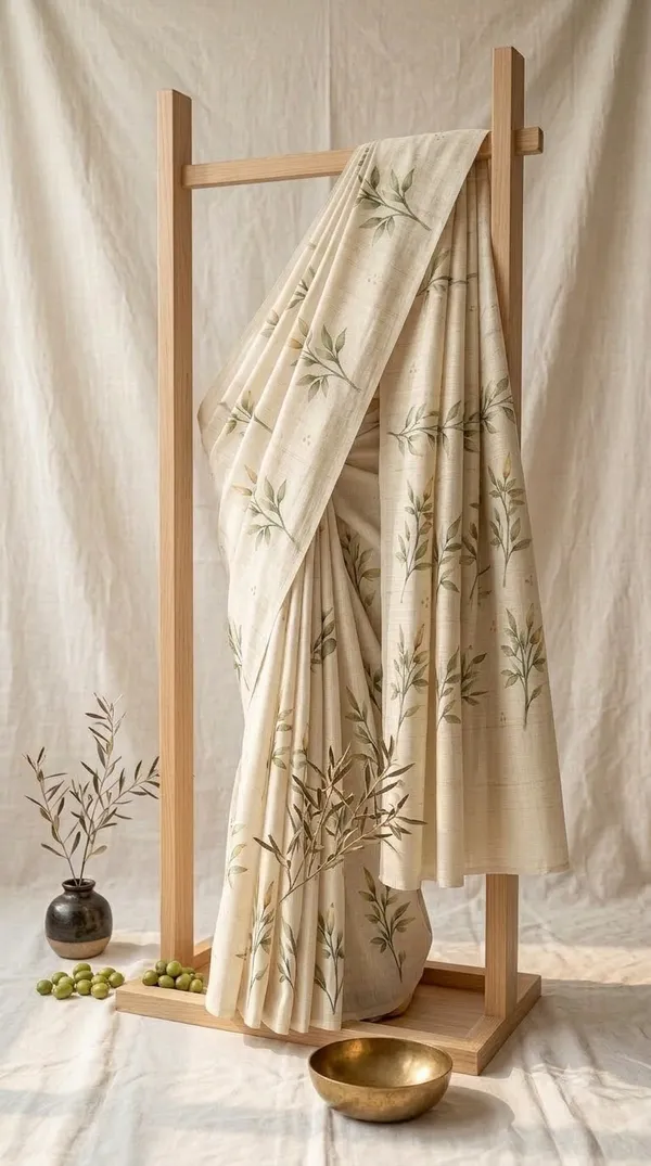 Cream_Cotton_Floral_Print_Saree_For_Women