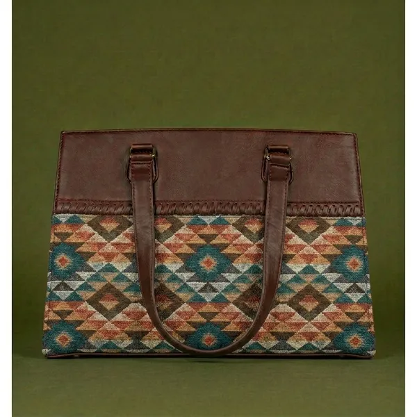Brown_Printed_Tote_Handbag_For_Women