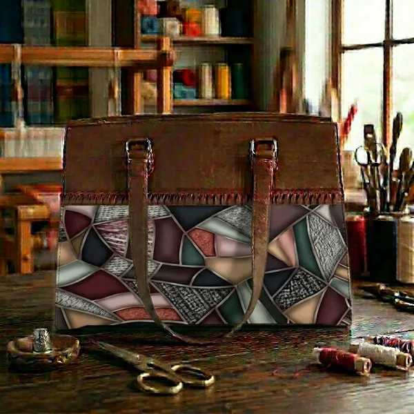 Brown_Geometric_Tote_Bag_For_Women