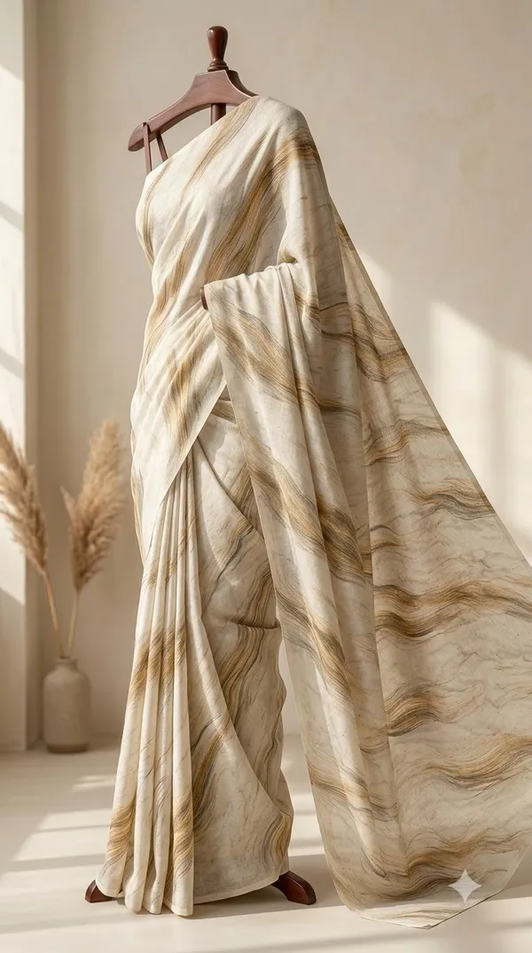 Cream_Printed_Saree_For_Women