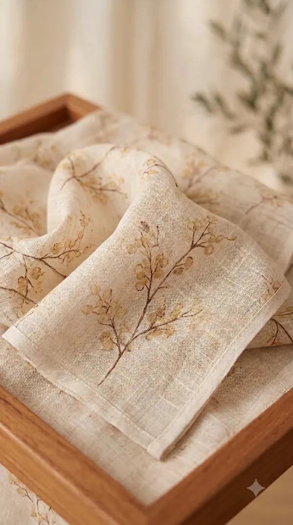 Beige_Linen_Floral_Print_Saree_For_Women