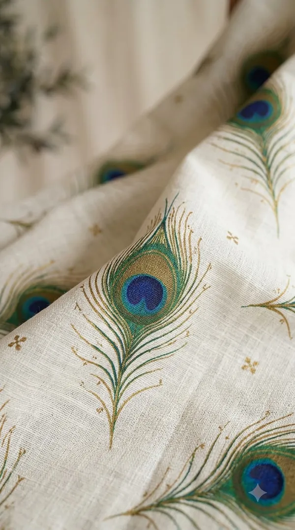 Off_White_Peacock_Print_Saree_For_Women