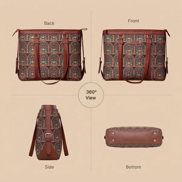 Brown_Faux_Leather_Printed_Tote_Bag_For_Women