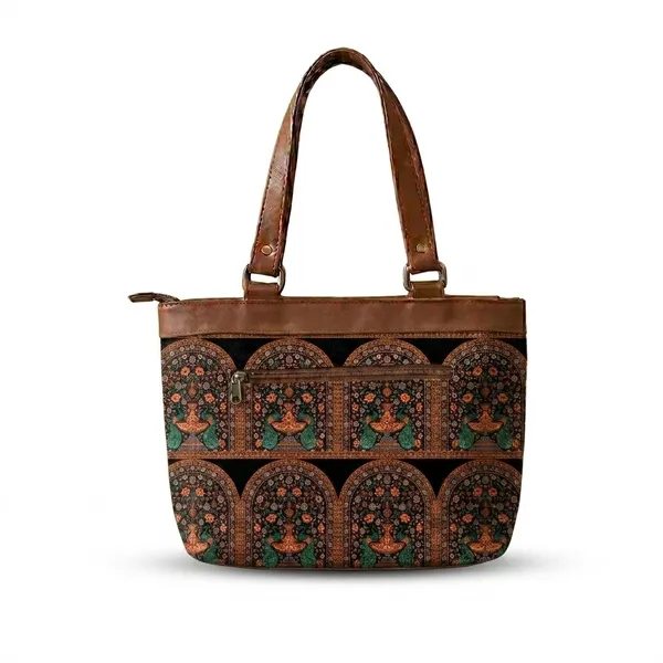 Brown_Printed_Fabric_Tote_Bag_For_Women