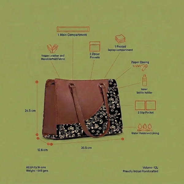 Brown_Floral_Print_Tote_Bag_For_Women