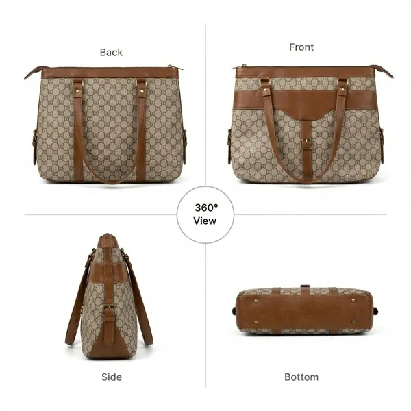 Brown_Printed_Fabric_Laptop_Tote_Bag_For_Women
