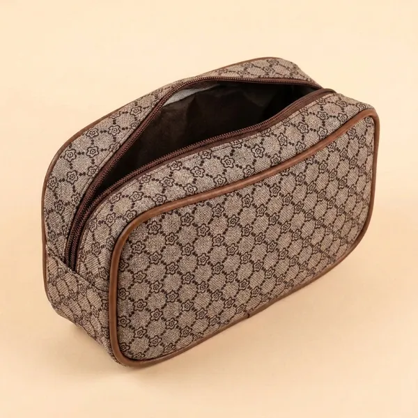 Beige_Jute_Patterned_Cosmetic_Bag_For_Women