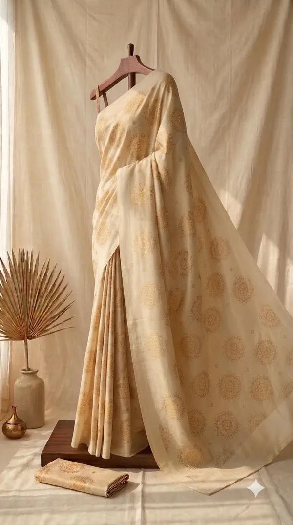 Cream_Printed_Saree_For_Women