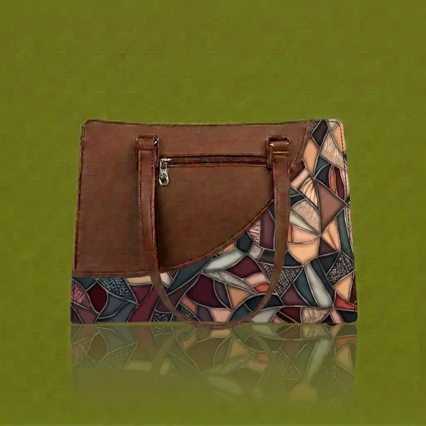 Brown_Printed_Tote_Handbag_For_Women