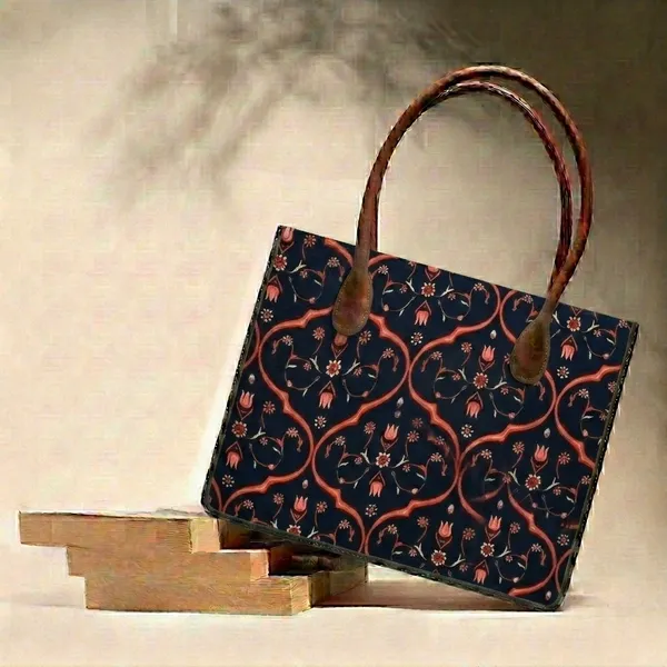 Navy_Blue_Printed_Tote_Bag_For_Women