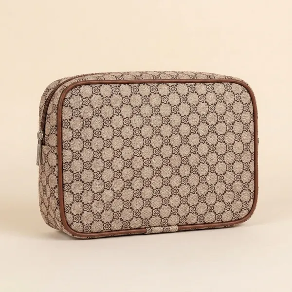 Beige_Jute_Patterned_Cosmetic_Bag_For_Women