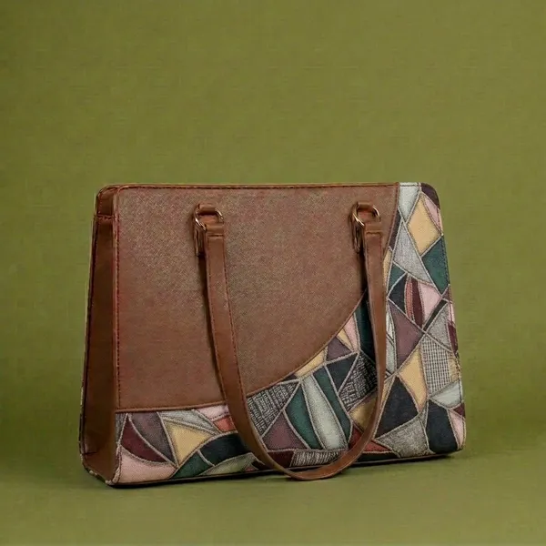 Brown_Printed_Tote_Handbag_For_Women