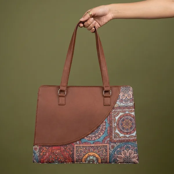Brown_Leatherette_Printed_Tote_Bag_For_Women