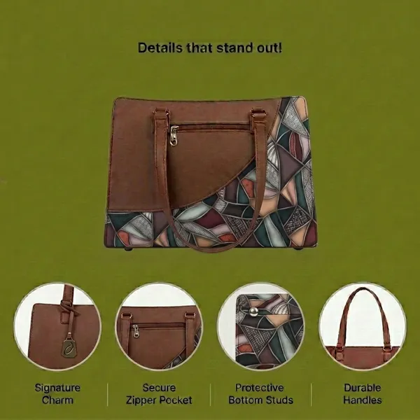 Brown_Printed_Tote_Handbag_For_Women