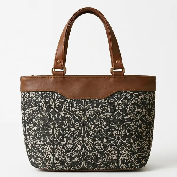 Brown_Printed_Fabric_Tote_Bag_For_Women