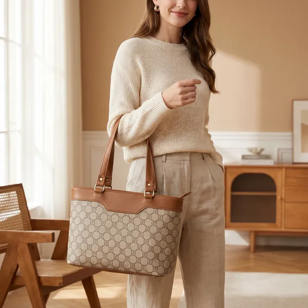 Beige_Fabric_Patterned_Tote_Bag_For_Women