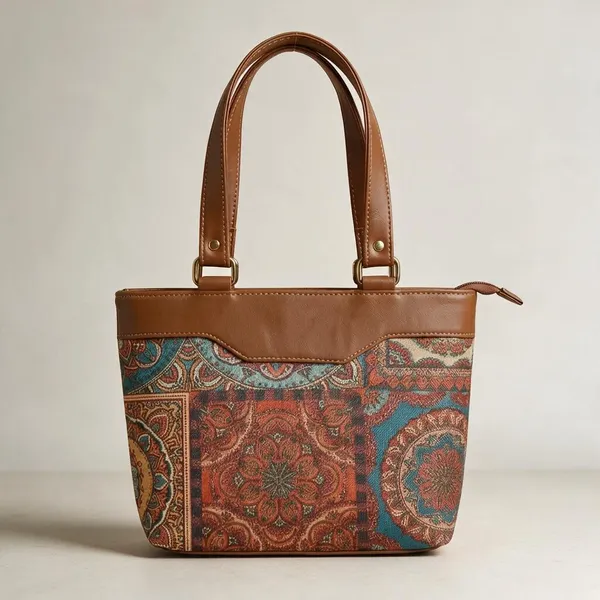 Brown_Printed_Fabric_Tote_Bag_For_Women
