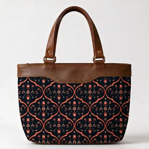 Brown_Printed_Fabric_Tote_Bag_For_Women