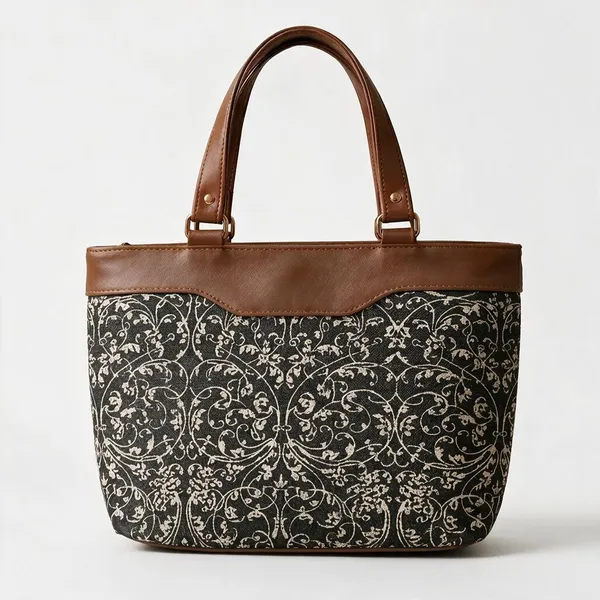 Brown_Printed_Fabric_Tote_Bag_For_Women