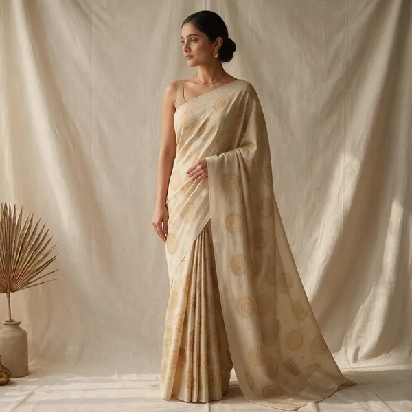 Cream_Printed_Saree_For_Women