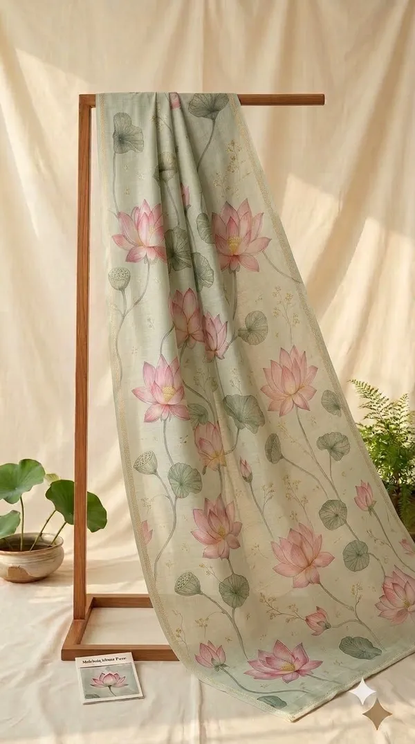 Sage_Green_Floral_Print_Saree_For_Women