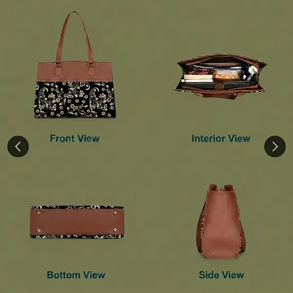 Brown_Floral_Print_Tote_Bag_For_Women