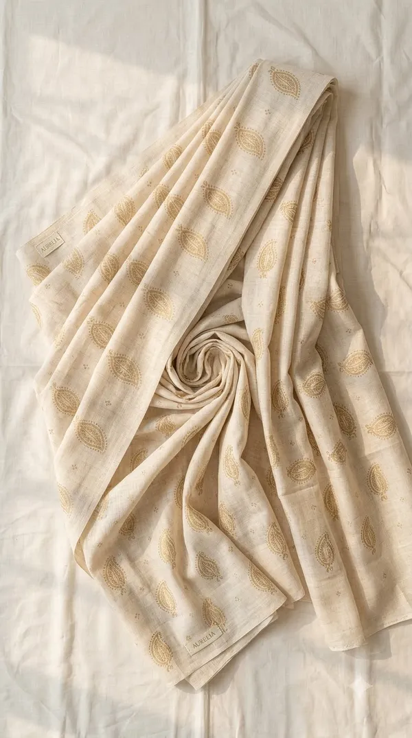 Cream_Paisley_Print_Saree_For_Women