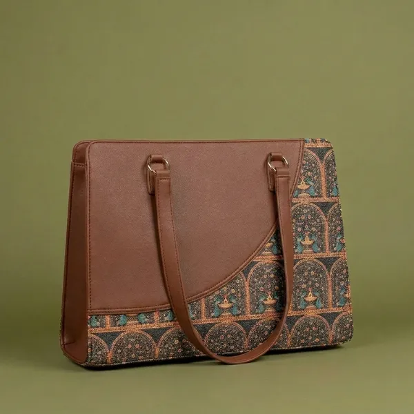 Brown_Faux_Leather_Printed_Tote_Bag_For_Women