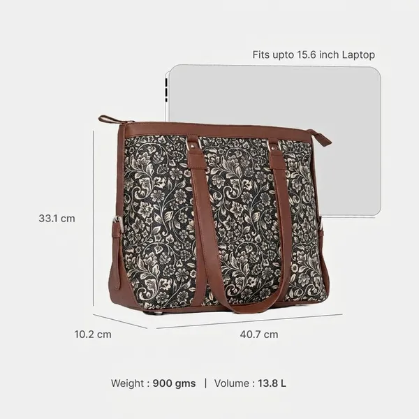 Black_Floral_Print_Tote_Bag_For_Women