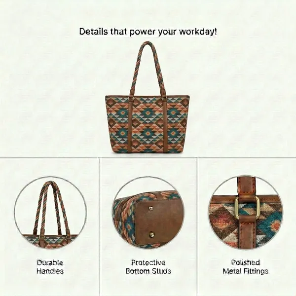 Multicolor_Fabric_Geometric_Print_Tote_Bag_For_Women