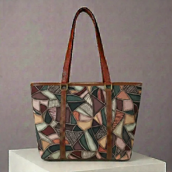 Multicolor_Geometric_Print_Tote_Bag_For_Women