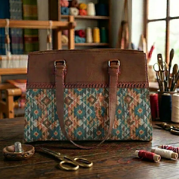 Brown_Printed_Tote_Handbag_For_Women