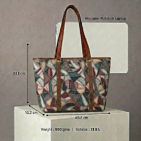Multicolor_Geometric_Print_Tote_Bag_For_Women