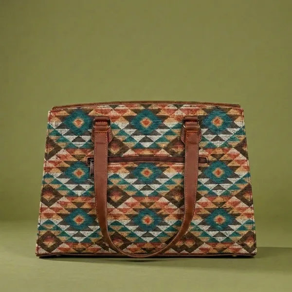 Brown_Printed_Tote_Handbag_For_Women