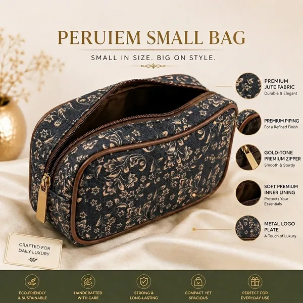 Black_Jute_Floral_Print_Cosmetic_Bag_For_Women