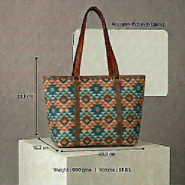 Multicolor_Fabric_Geometric_Print_Tote_Bag_For_Women