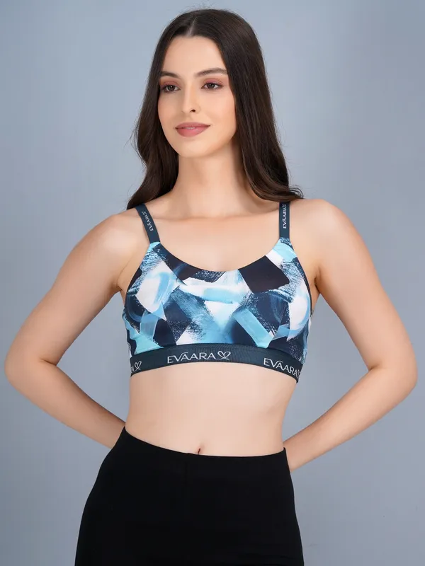 Blue_Nylon_Non-Padded_Non-Wired_Sports_Bra_For_Women