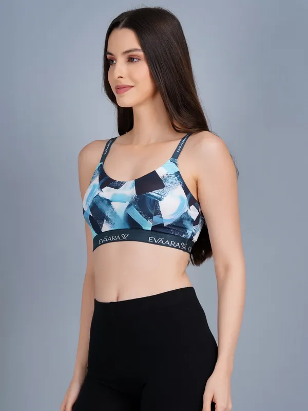 Blue_Nylon_Non-Padded_Non-Wired_Sports_Bra_For_Women