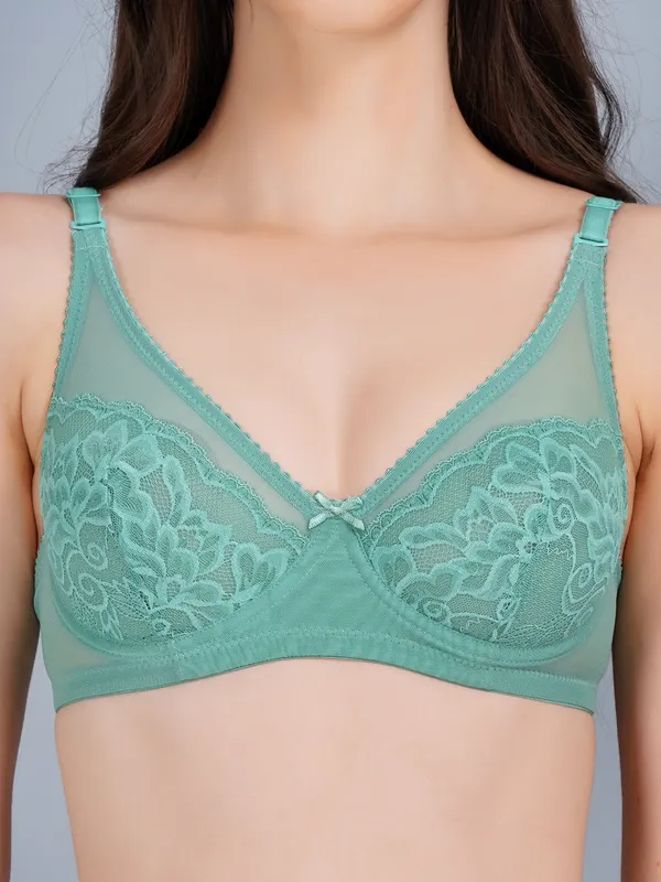 Blue_Nylon_Wired_Non-Padded_Bra_For_Women