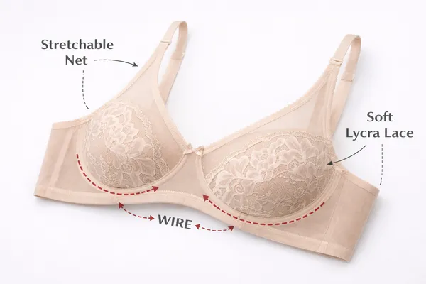 Beige_Nylon_Non-Padded_Wired_Bra_For_Women