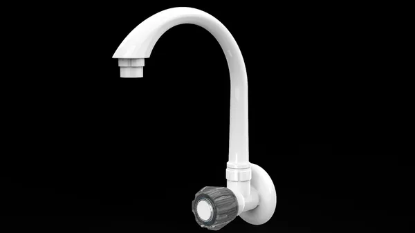 White_And_Black_Polypropylene_Random_Copolymer_(Ppr/Pprc)_Gooseneck_Wall-Mounted_Tap_For_Bathroom