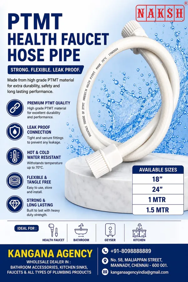 White_Polymerised_Thermoplastic_Health_Faucet_Hose_Pipe_For_Bathroom_Pack_Of