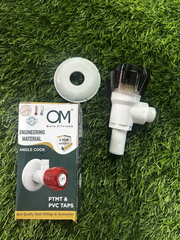 White_And_Black_Polypropylene_Random_Copolymer_(Ppr/Pprc)_Angle_Cock_Tap_For_Bathroom_Pack_Of_3