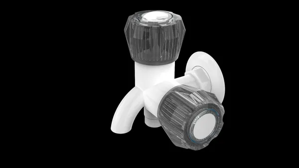 White_And_Black_Polypropylene_Random_Copolymer_(Ppr/Pprc)_Dual_Outlet_Wall_Mounted_Water_Tap_For_Kitchen_&_Bathroom_Pack_Of_2
