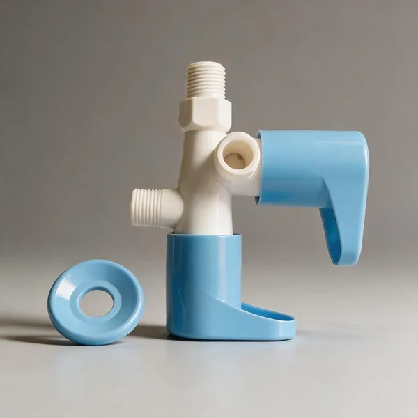 White_And_Blue_Polypropylene_Random_Copolymer_(Ppr/Pprc)_Dual_Outlet_Water_Tap_Diverter_For_Kitchen_&_Bathroom