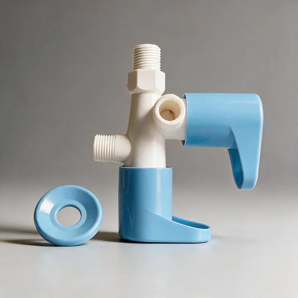 White_And_Blue_Polypropylene_Random_Copolymer_(Ppr/Pprc)_Dual_Outlet_Water_Tap_Diverter_For_Kitchen_&_Bathroom