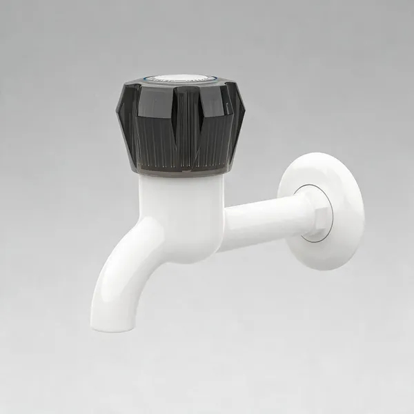 White_And_Black_Polypropylene_Random_Copolymer_(Ppr/Pprc)_Wall_Mounted_Plastic_Tap_For_Bathroom_Pack_Of_3
